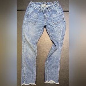 Superdry Patch Pocket Jeans Size 28/25 | Cropped | Y2K Style 2003